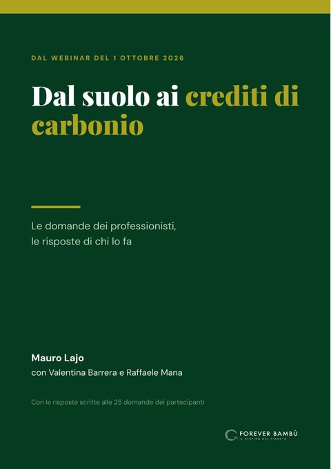 Copertina dell'opuscolo Dal suolo ai crediti di carbonio di Mauro Lajo con Valentina Barrera e Raffaele Mana